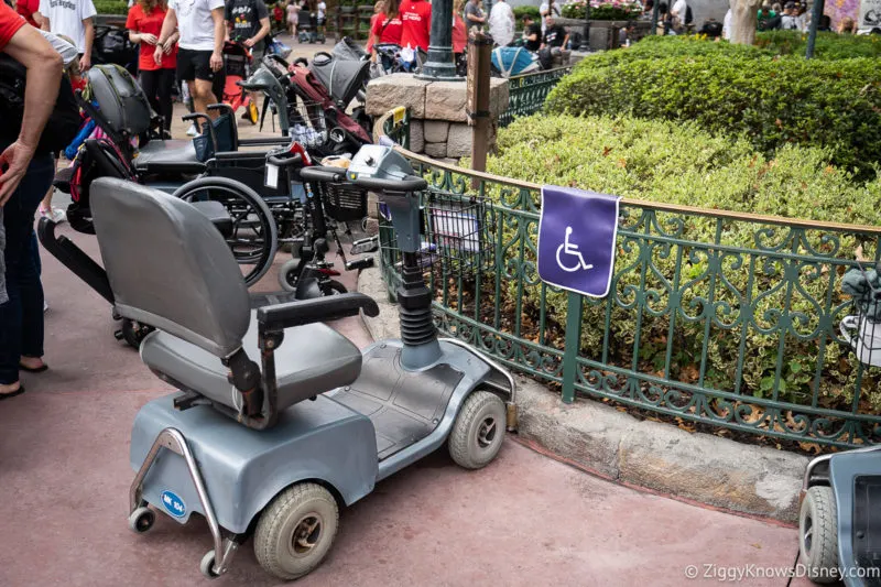 a Scooter parked at Disney World