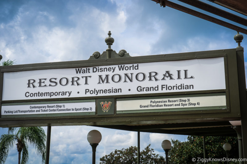 Walt Disney World Resort Monorail line sign Magic Kingdom