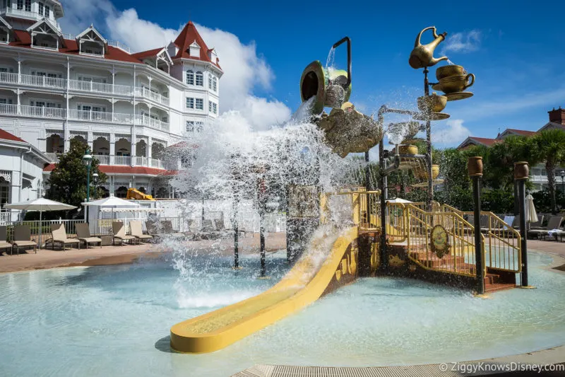 splash pool dumping water at Disney's Grand Floridian Resort