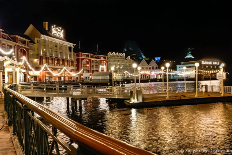 Disney's Boardwalk Inn at night