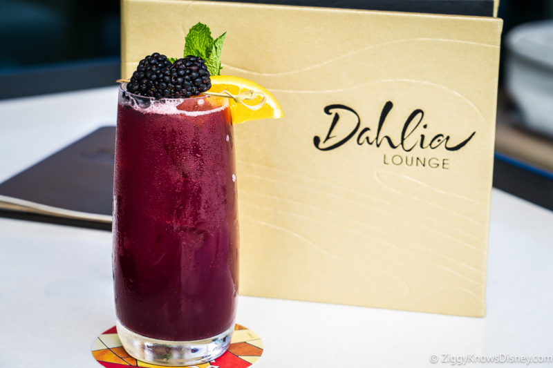 Dahlia Lounge cocktail drink and menu at Disney's Coronado Springs Resort