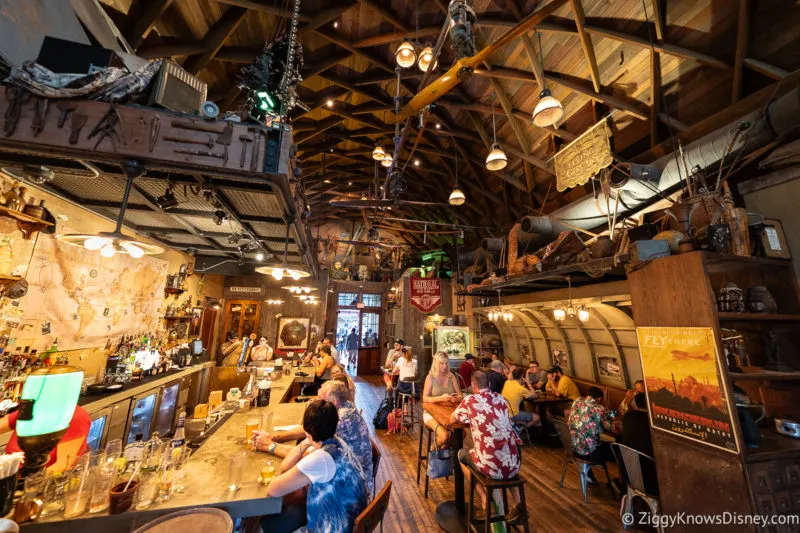 inside of Jock Lindsey's Hangar Bar Disney Springs