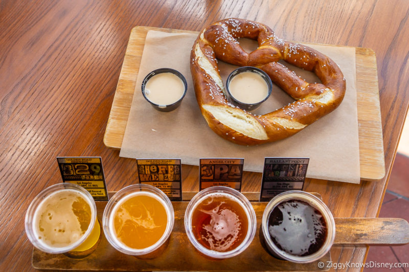 pretzel and beer at Baseline Tap House