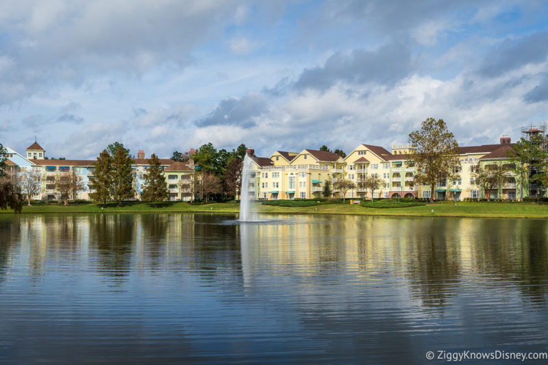 View of Disney's Saratoga Springs Resort across the water