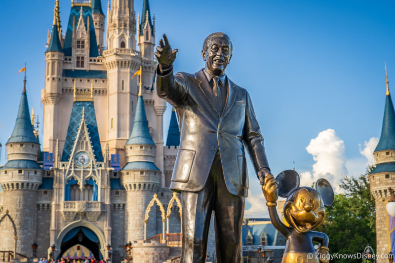 Walt Disney and Mickey Mouse Partners Statue Magic Kingdom