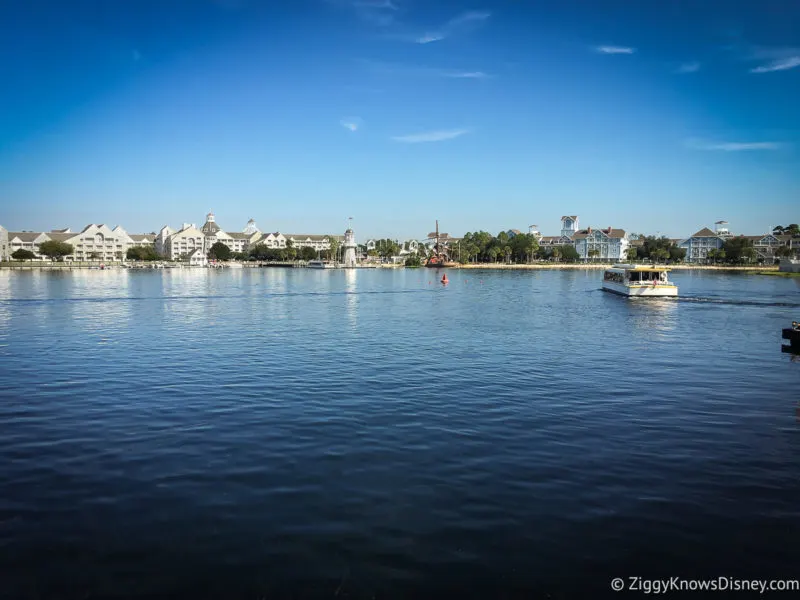 Looking across Crescent Lake at Yacht and Beach Club Resort