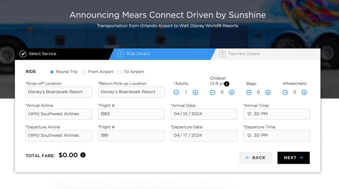 Mears Connect Driven by Sunshine Shuttle to Disney World Prices
