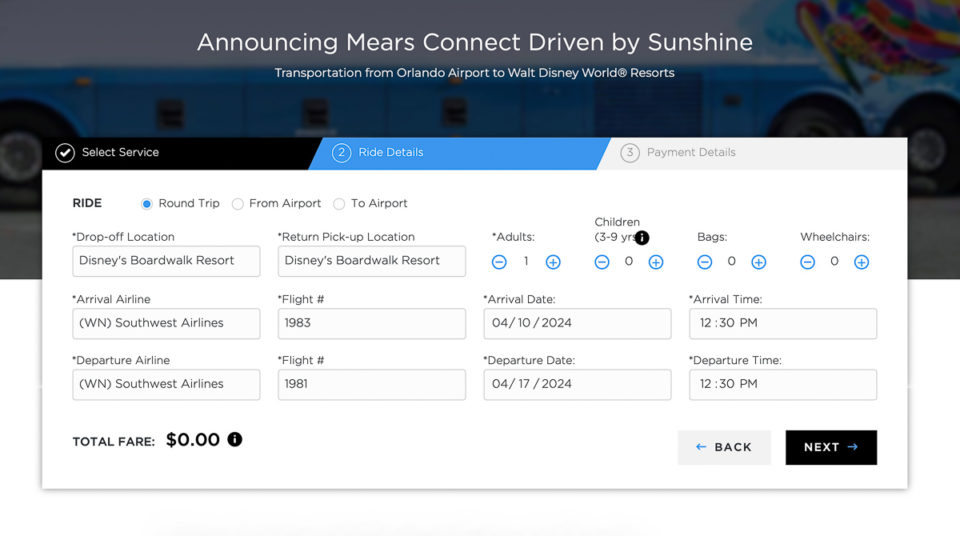 Mears Connect Driven by Sunshine Shuttle to Disney World Prices & Reservations