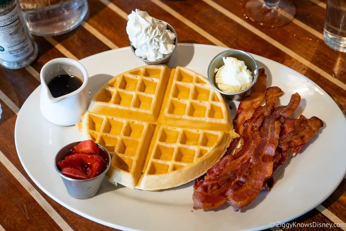 Waffle breakfast The Boathouse with bacon