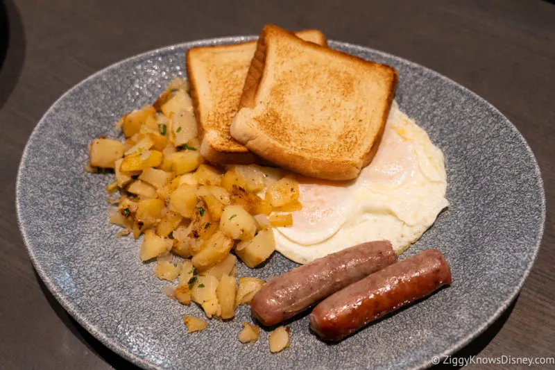 Breakfast eggs potatoes sausage and toast Ale & Compass Yacht Club Resort