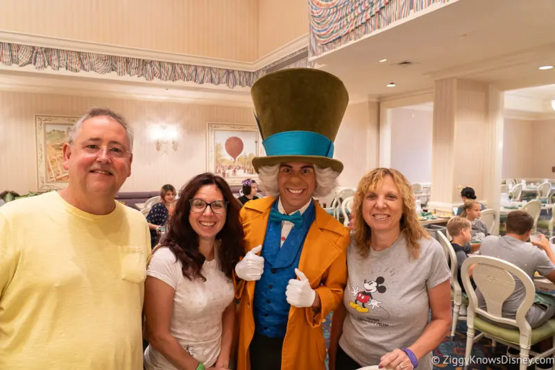 Mad Hatter at 1900 Park Fare character breakfast Disney's Grand Floridian Resort