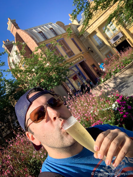 drinking champagne in France EPCOT