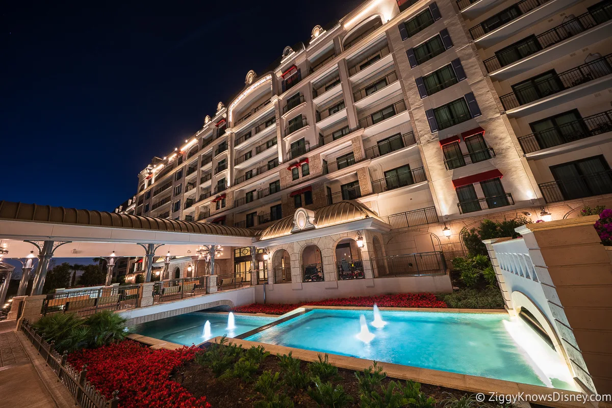 Disney's Riviera Resort at night