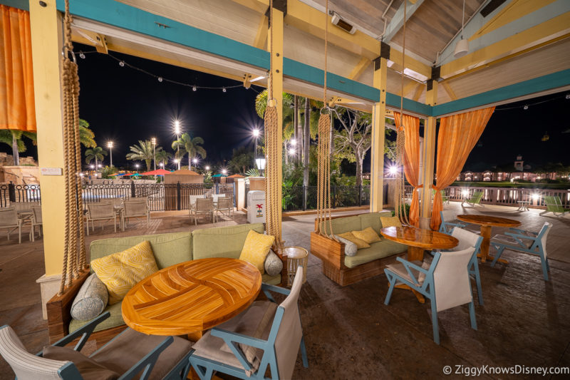 Disney's Caribbean Beach Resort bar area outside