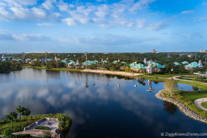 Looking at Disney's Caribbean Beach Resort from Riviera Resort over the lake