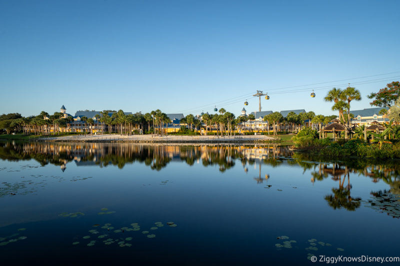 Looking across the lake at Disney's Caribbean Beach Resort