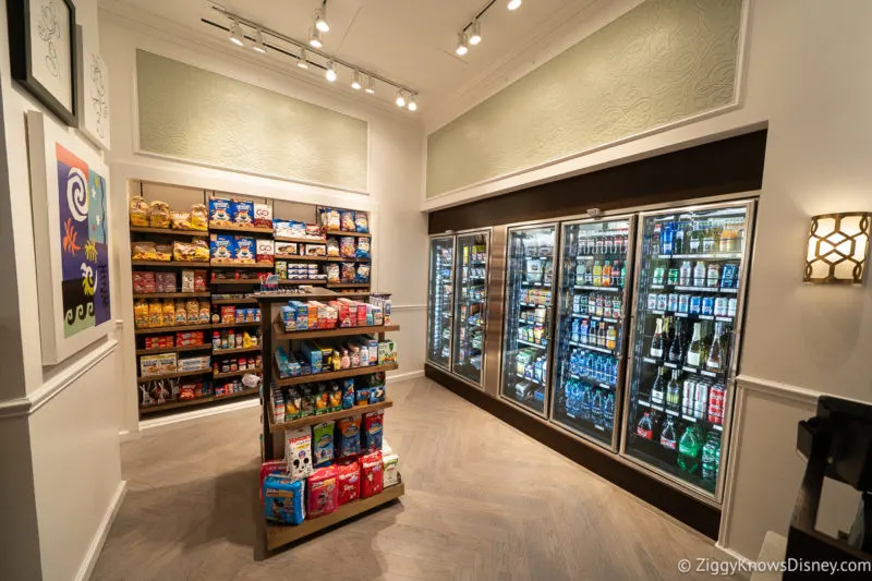 Disney World gift shop with groceries on the shelf