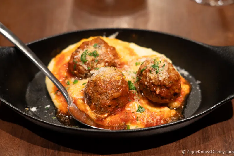 Plate of meatballs at Wine Bar George