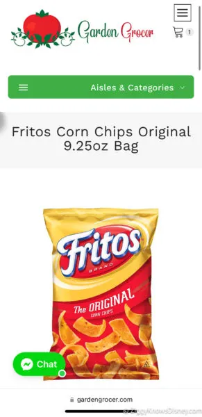 bag of Fritos corn chips Garden Grocer groceries