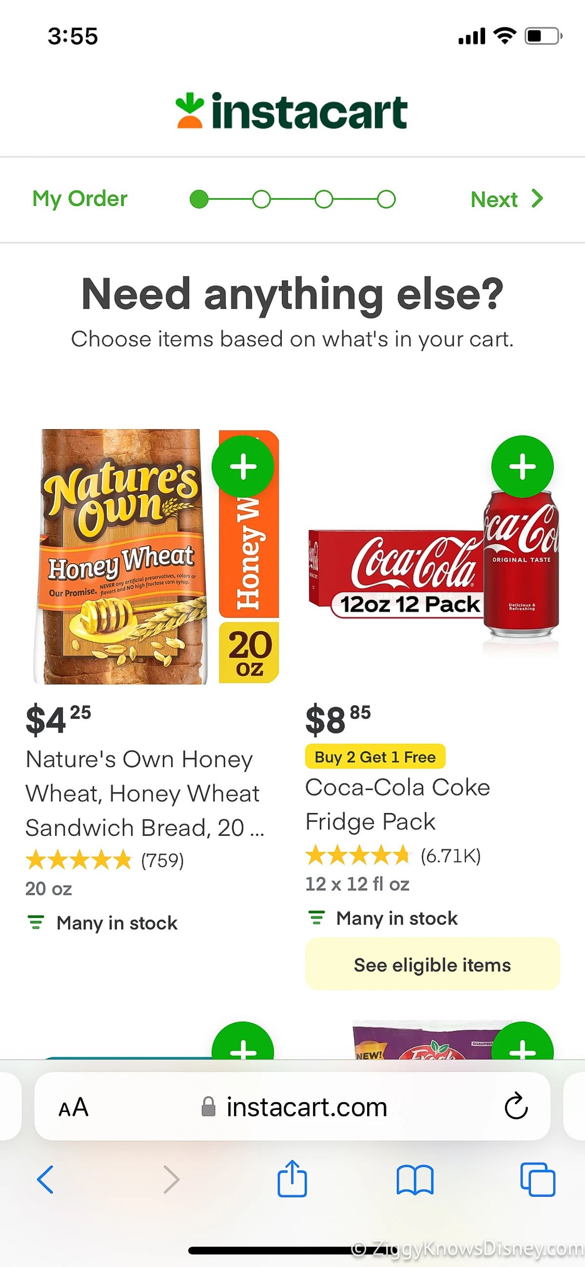 Instacart groceries