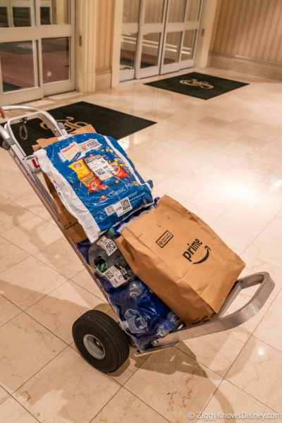 bags of groceries delivered to resort at Disney World