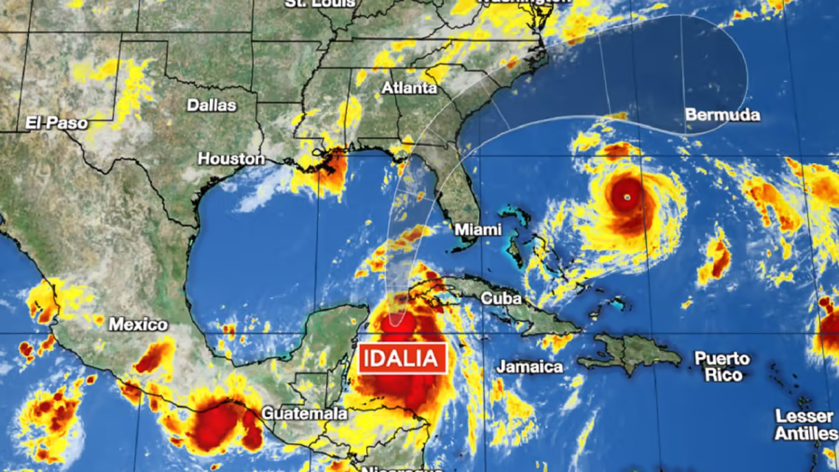 satellite map image of Tropical Storm Idalia