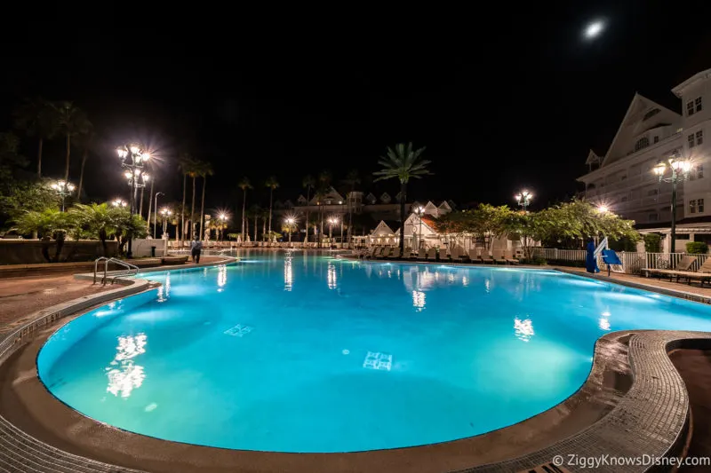 Pool at Disney's Grand Floridian Resort at night