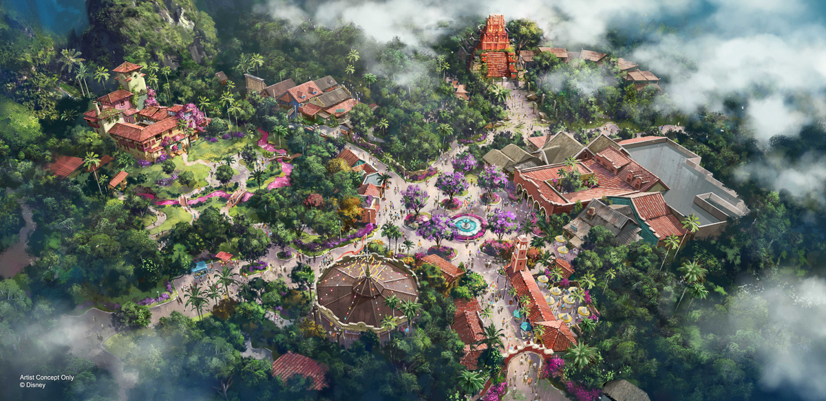 concept art for Indiana Jones/Encanto land at Animal Kingdom