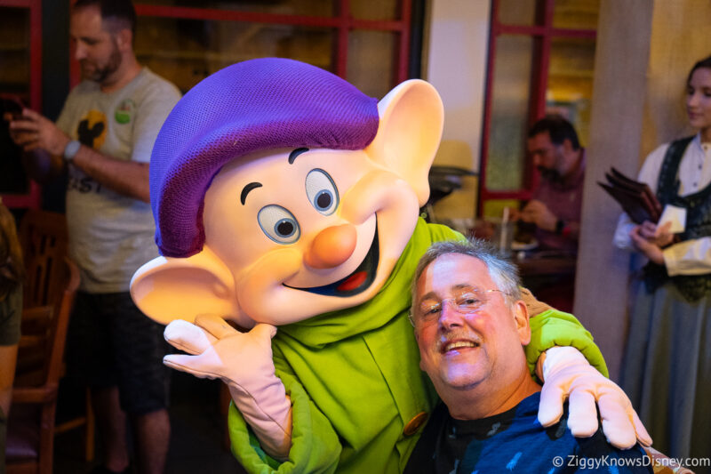 Dopey character at Story Book Dining at Artist Point