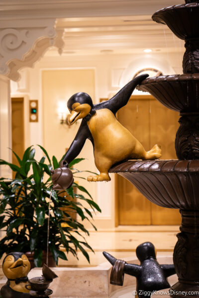 Penguins in the lobby at The Villas at Disney's Grand Floridian Resort & Spa