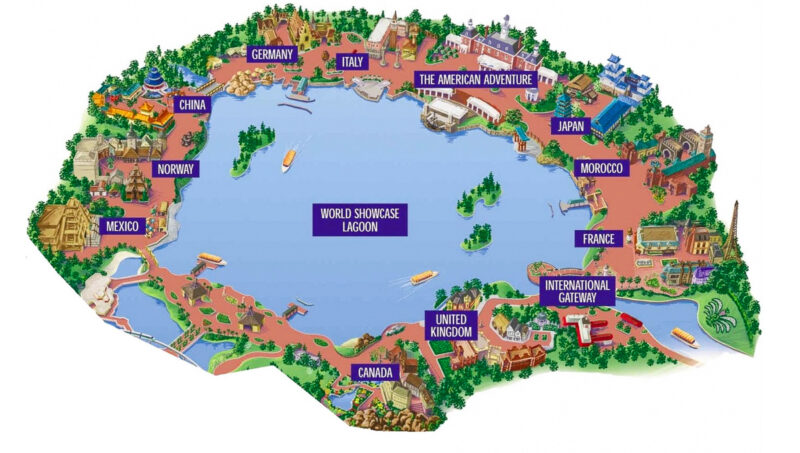 Map of EPCOT World Showcase