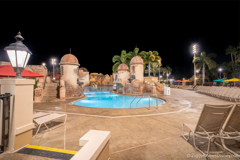 Caribbean Beach Resort pool at night