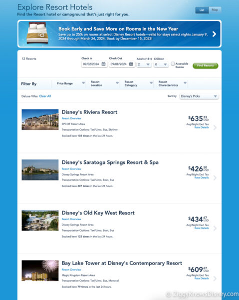 Disney DVC Resorts prices