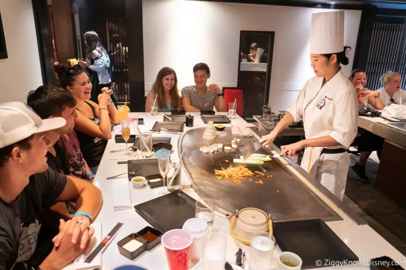 chef cooking at Teppan Edo EPCOT