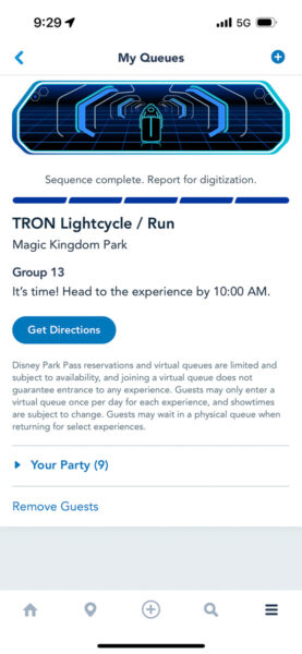 TRON Lightcycle Run Virtual Queue My Disney Experience Disney World