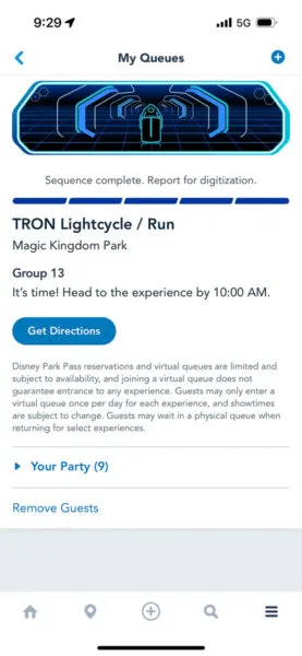 TRON Lightcycle Run Virtual Queue My Disney Experience Disney World