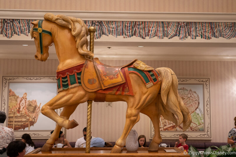 Carousel horse at 1900 Park Fare restaurant Disney's Grand Floridian Resort