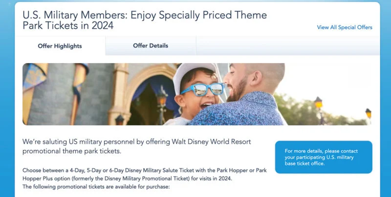 Disney military discount tickets