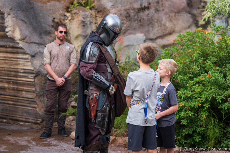 kids getting autograph from The Mandalorian and Grogu Hollywood Studios