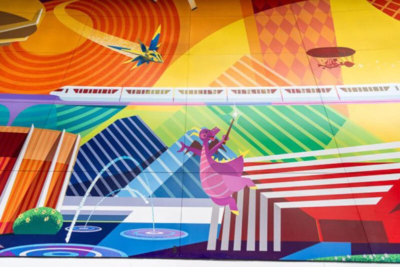 Figment Mural with monorail EPCOT