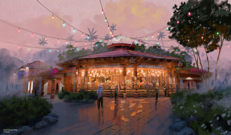 carousel concept art for new Tropical Americas land Animal Kingdom