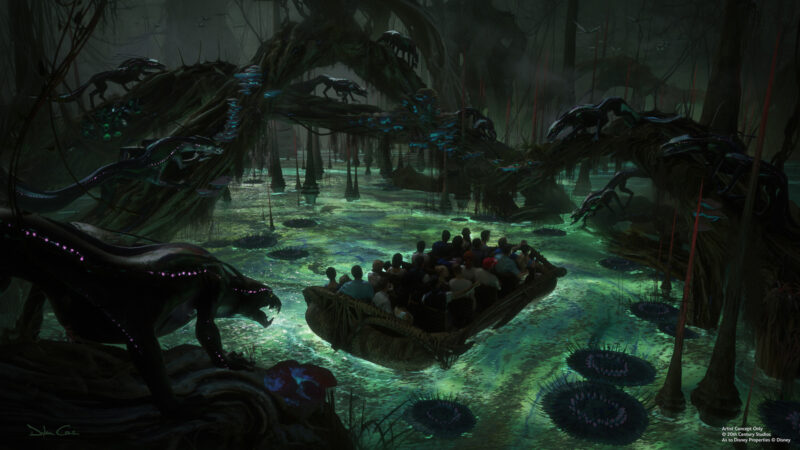 Avatar boat ride concept art Disney California Adventure