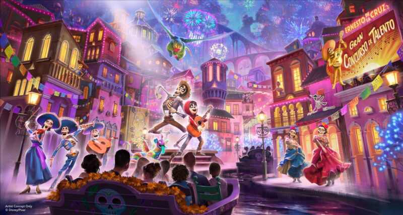 Coco ride concept art Disney California Adventure