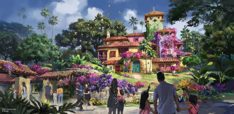 Encanto ride concept art for Tropical Americas land Animal Kingdom