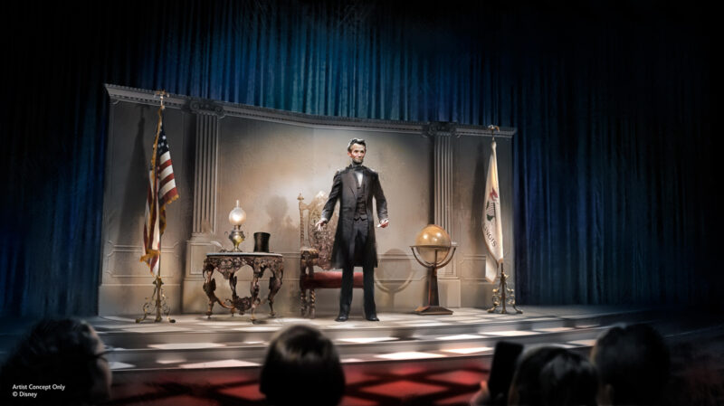 Abraham Lincoln animatronic attraction concept art Disneyland