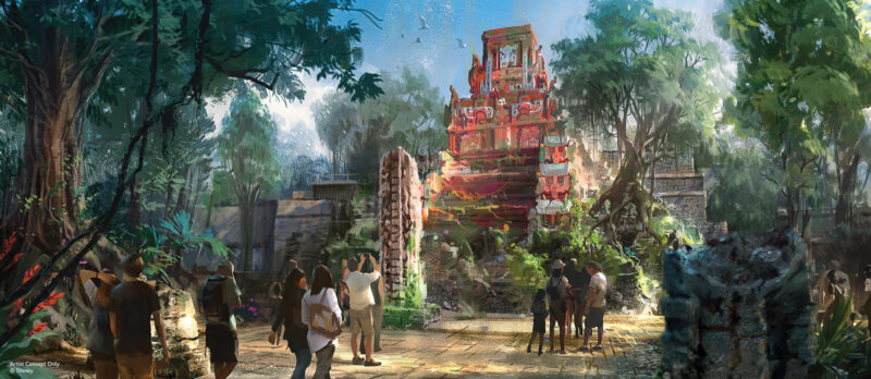 New Indiana Jones ride concept art for Tropical Americas land Animal Kingdom