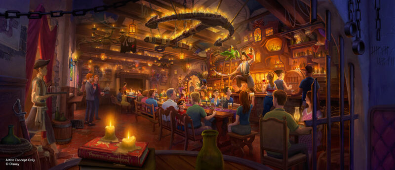 pirates of the Caribbean tavern concept art Magic Kingdom