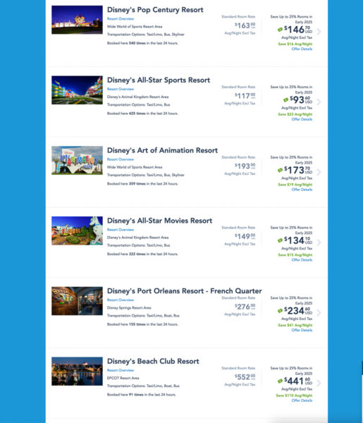 WDW Resort offers