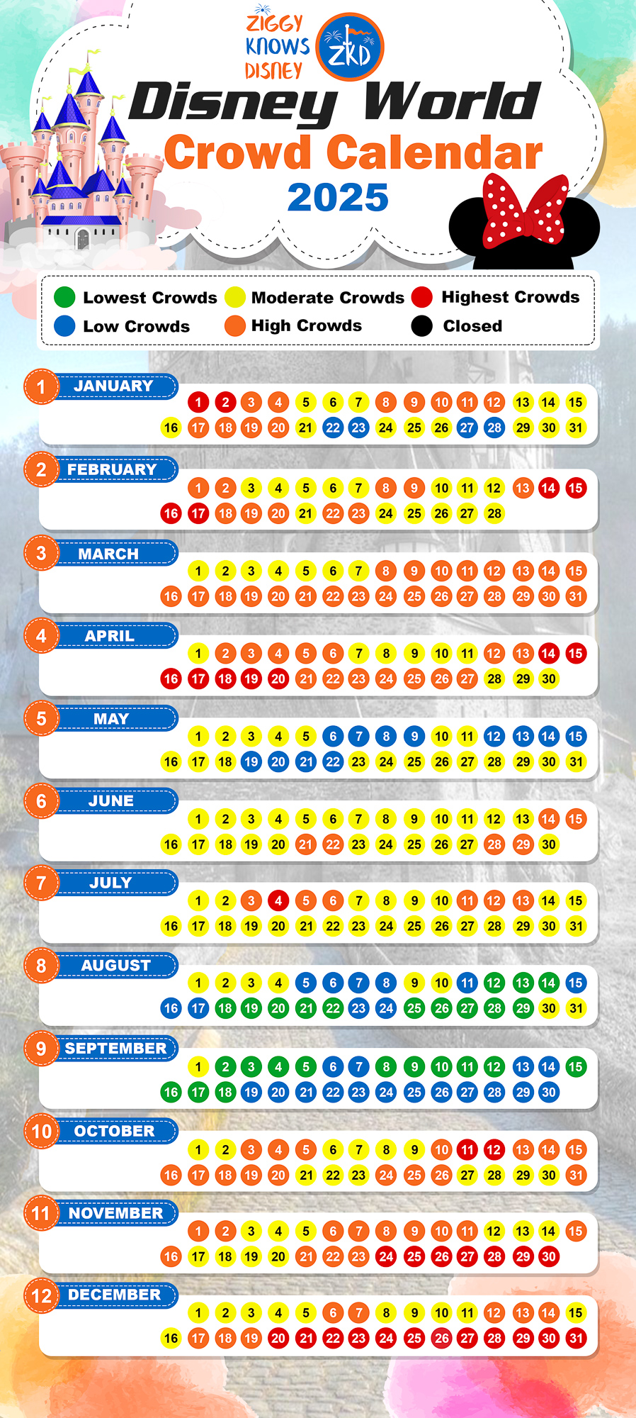 2025 Disney World Crowd Calendar Ziggy Knows Disney