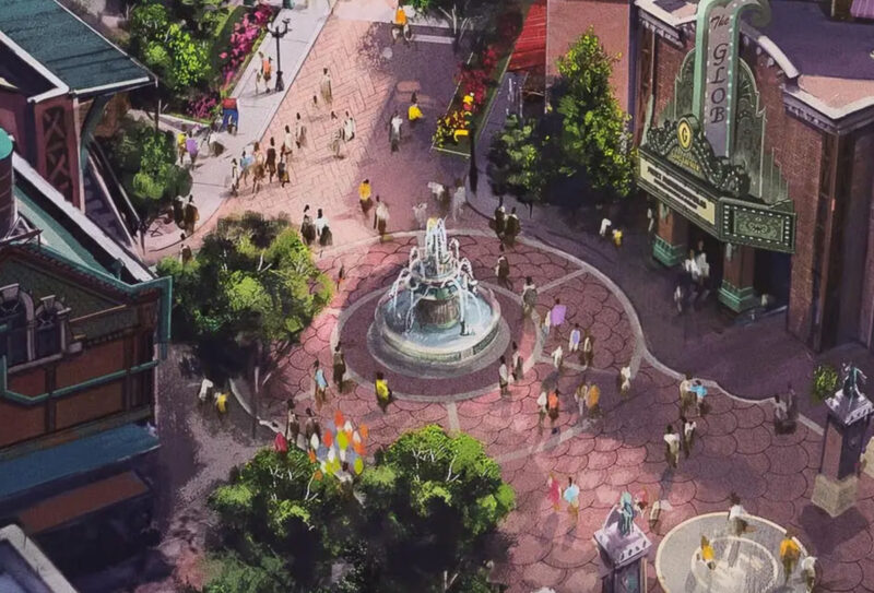 Fountain in Monsters Inc. Land in Hollywood Studios concept art